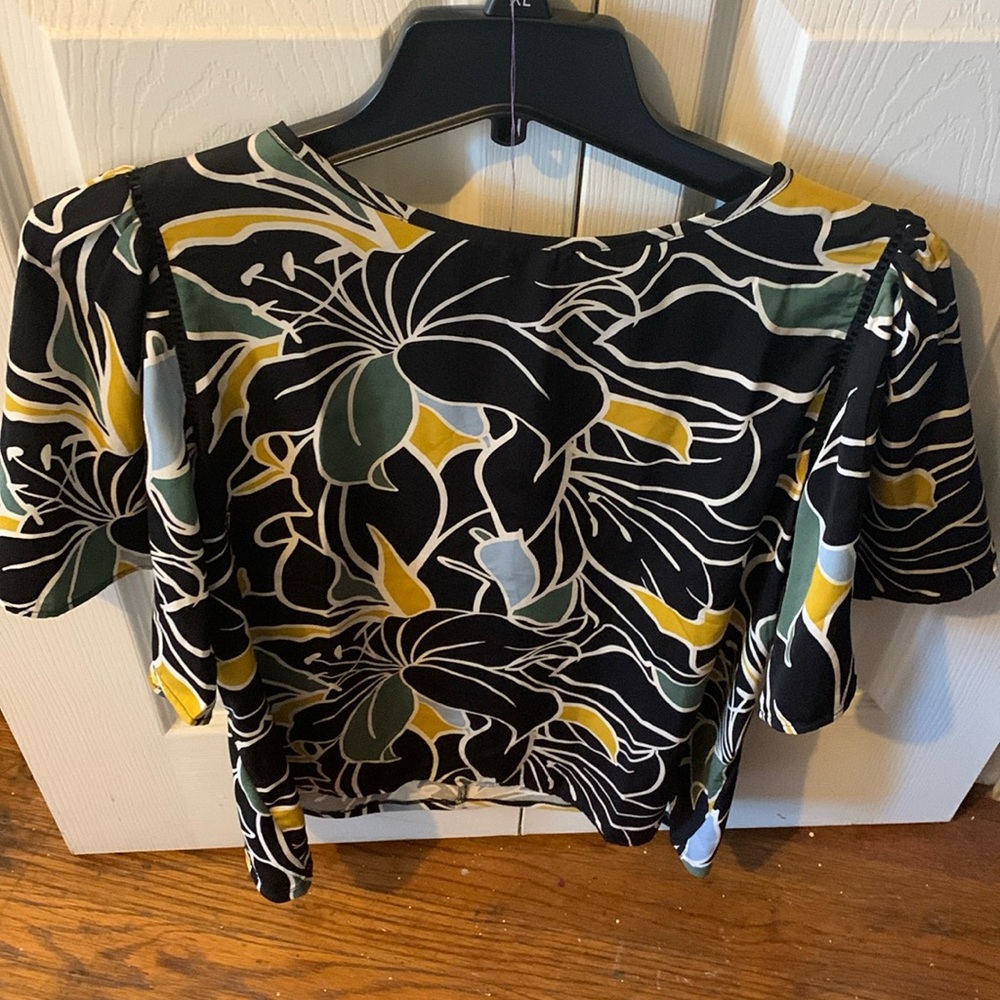 Ann Taylor Factory Petite Mixed Media Angel Sleeve Top